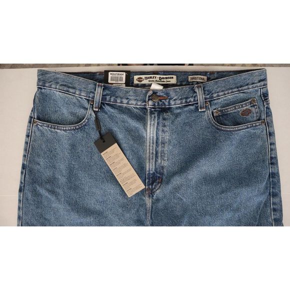 Harley Davidson 99024-07VM Men's Sz 42x34 Blue Original Traditional Denim Jeans - Picture 4 of 9